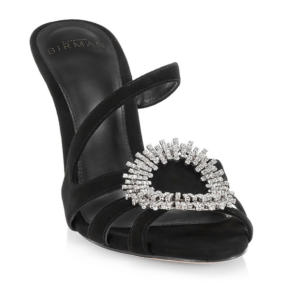 NEW‼️ exquisite ALEXANDRE BIRMAN Alicia Suede Embellished Mules - Picture 6 of 16